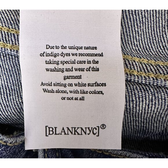 BLANKNYC Women's The Fulton Roll Up Distressed Denim Blue Shorts Size‎ 31 NWT - Picture 10 of 12